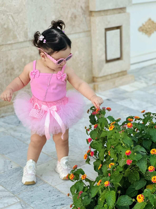 ست کراپ و هدبند دخترانه کبریتی تا دوسال