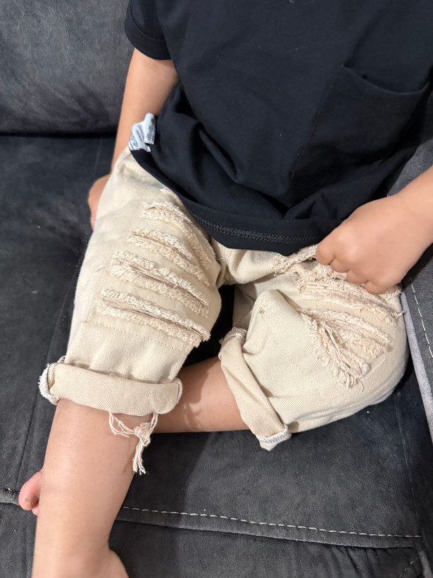 شلوار کتان زاپ دار نقلی