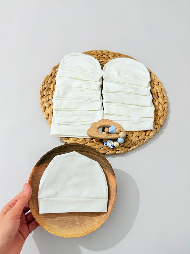 کلاه نخ پنبه نوزادی سیسمونی سایز یک
